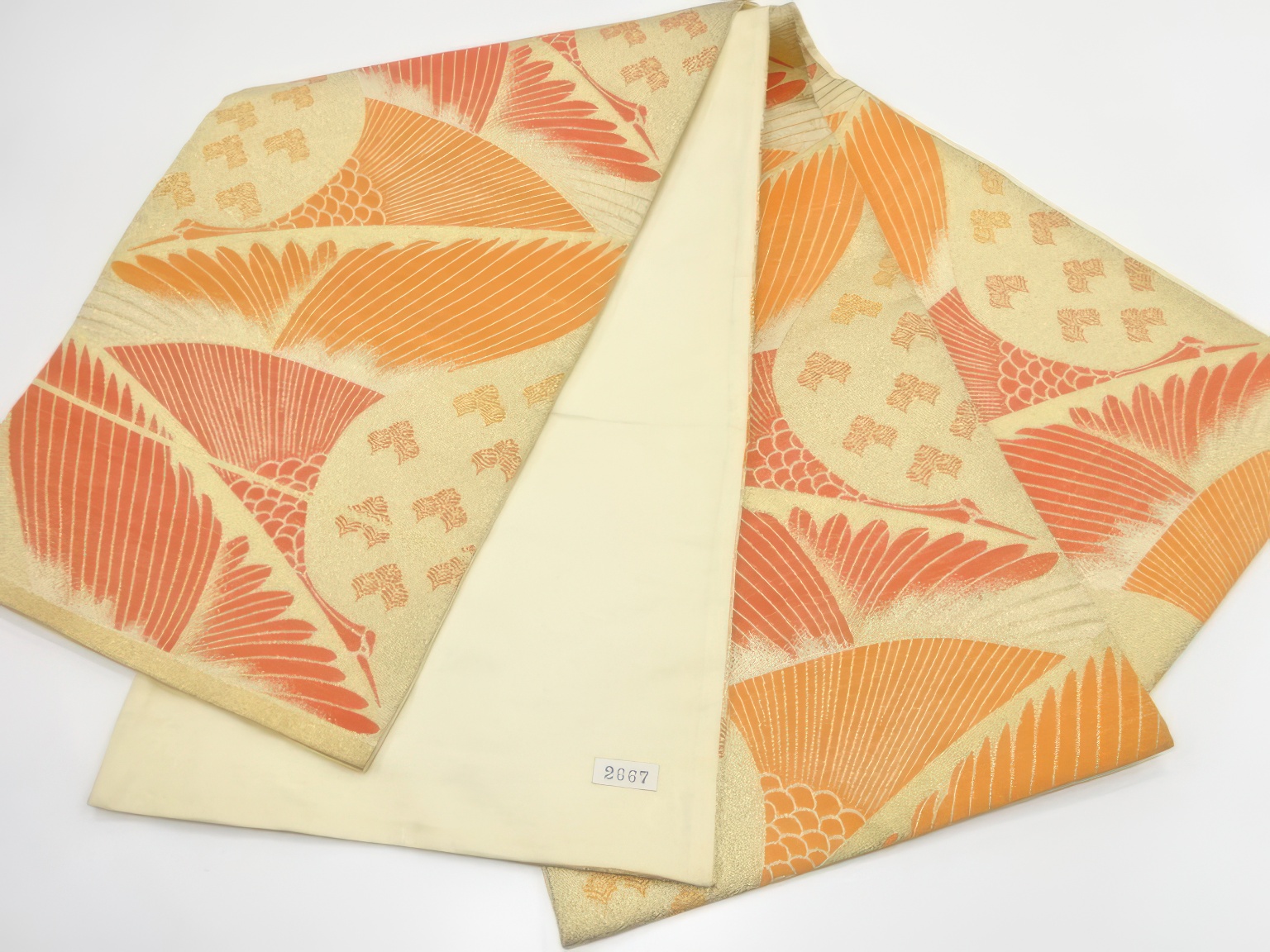 Antique Crane Pattern Woven All-Through Bag